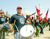 Palestinians have begun celebrations of the pullout 