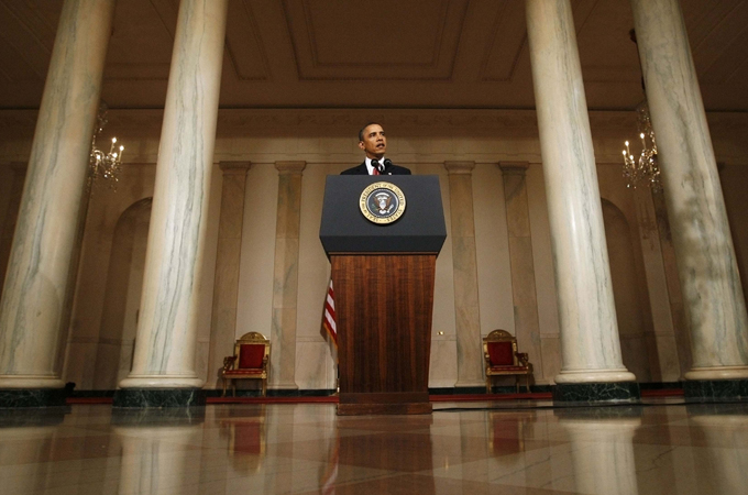 Obama reacting to Egypt situation