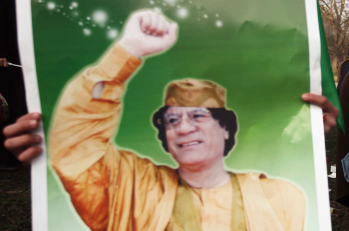 Gaddafi happy [GALLO/GETTY]