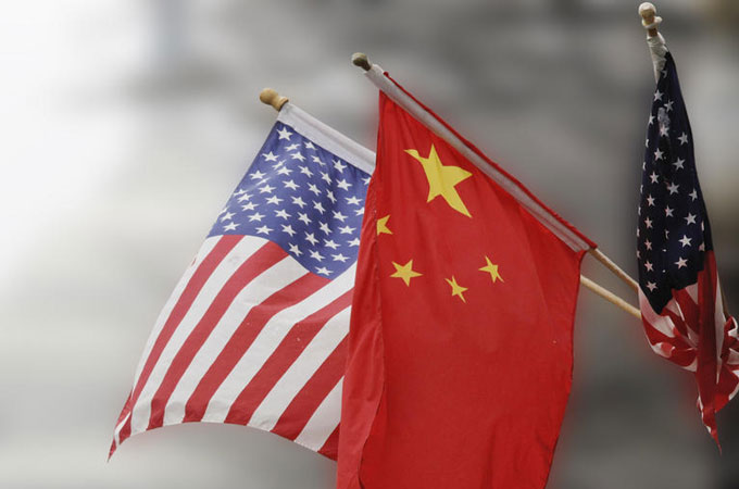 China-US flags
