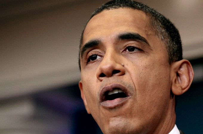 Obama giving a speech