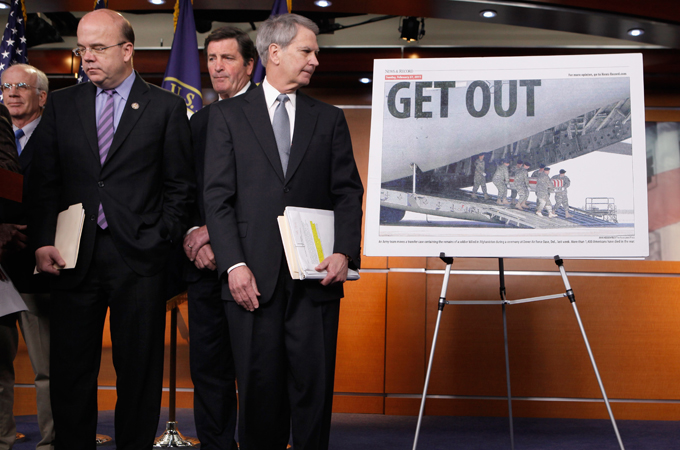 Congressmen Hold News Conference On Ending War In Afghanistan
