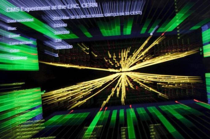 A monitor showing the first ultra high-e