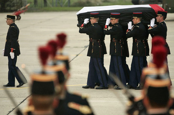 Arafat's coffin in France