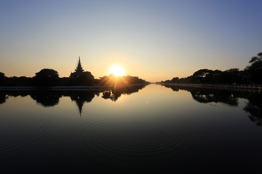 The bastion of Mandalay Palace. The palace was the last residence of the last two Burmese monarchs.