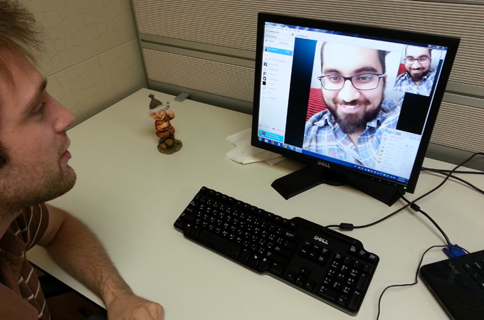 mohsin and sam on skype