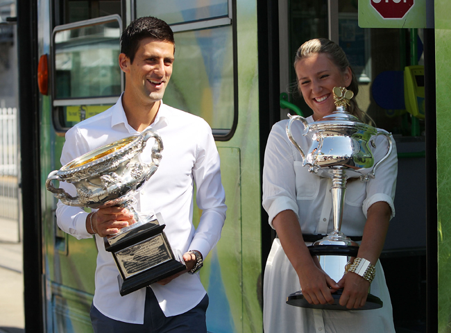 Novak Djokovic and Victoria Azarenka both won their maiden Grand Slams at the Australian Open [Getty Images]
