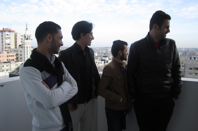 "Tashweesh" is one of several new comedy troupes active in the Gaza Strip [Hazem Balousha/Al Jazeera]