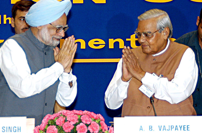 Vajpayee's PMO looked no different from Manmohan's if one replaces 10 Janpath with RSS headquarters in Nagpur [EPA] 