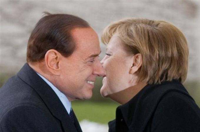 "More Italy, Less Germany" is the EU election slogan of Berlusconi's Forza Italia [AP]