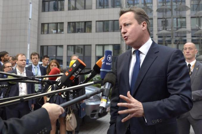 British PM David Cameron delivered a speech outlining values that need to be taught in British schools [AP]