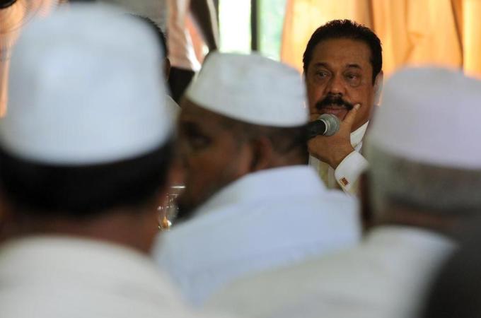 Although President Rajapaksa pledged action, the affected people are not convinced and want BBS banned [AFP]