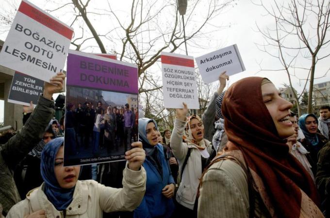 The veil was banned in Turkish universities until early 2000s [AFP/Getty Images]