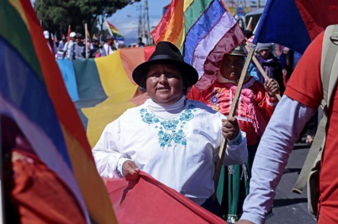 Ecuador's indigenous movement organised a 12-day march for water rights [Getty Images] 