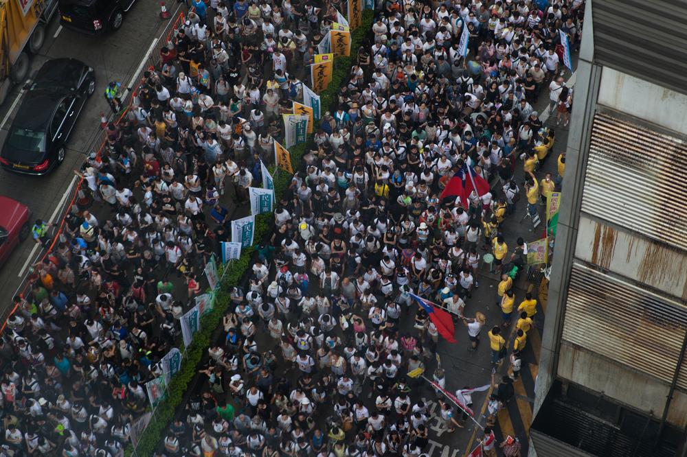 Police say around 90,000 people took part in the rally, while organisers say the turnout was over 500,000. [Andrey Kovalenko/Al Jazeera]