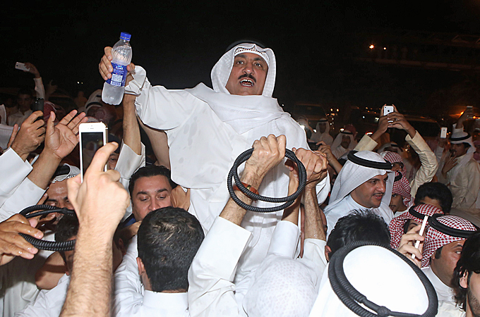 Former MP Barrak was released on Monday after being detained on July 2 for allegedly insulting the judiciary [AFP]