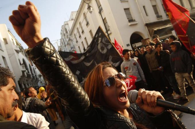 Inspired by Arab uprisings, the February 20 movement was founded by middle-class youth [Reuters]