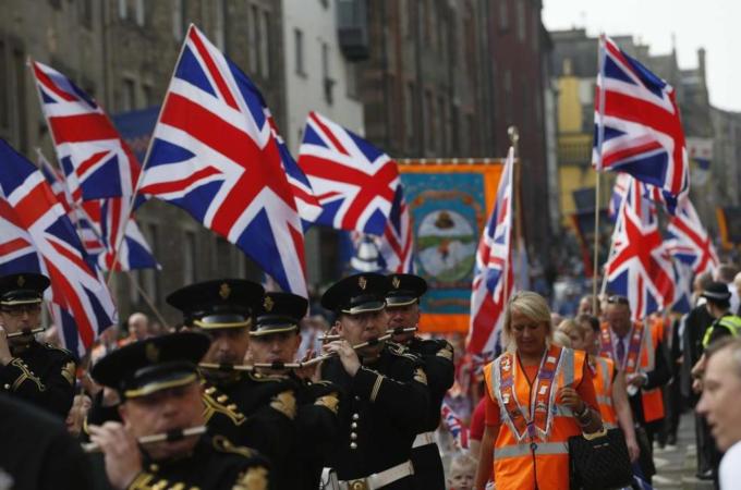 Orange Order's colourful carnival march may have been the loud cry of a dying animal, writes Seth-Smith [Reuters]