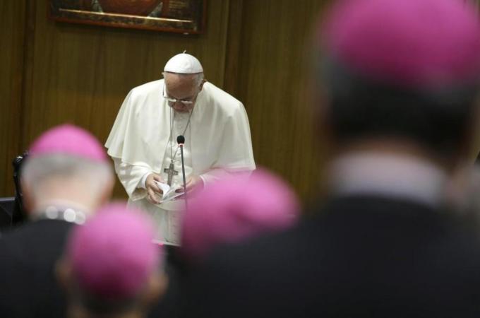 Pope Francis encouraged the bishops in the synod to speak openly, writes Walsh [AP]