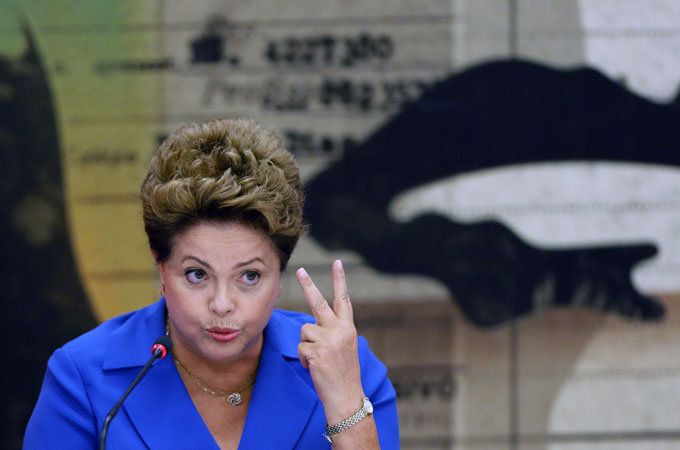 Brazil's incumbent President Dilma Rousseff is running for re-election with the Workers Party, PT [AP]