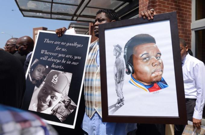 Officer Darren Wilson said of the victim that 'it look[ed] like a demon', writes Thomas [EPA]