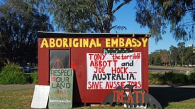 Aboriginal Embassy, lawns of Old Parliament House, Canberra [Getty]