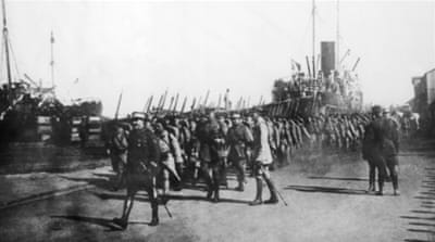 French people entering Beirut, Lebanon - January 1, 1919 [Getty] 