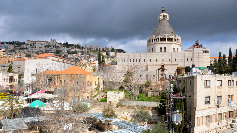 View of Nazareth looking out of the Basilica of the Annunciation