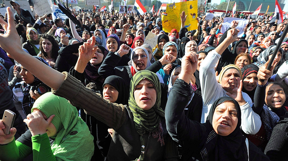 Egyptians protest military violence against women