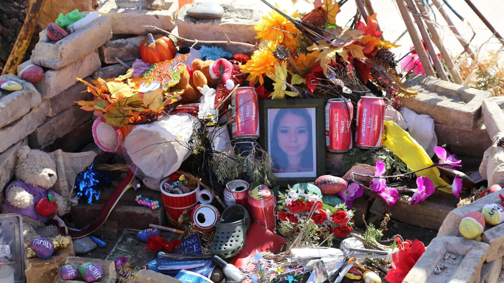 Memorial to a missing Canadian aboriginal girl [Karim Shah / Al Jazeera]