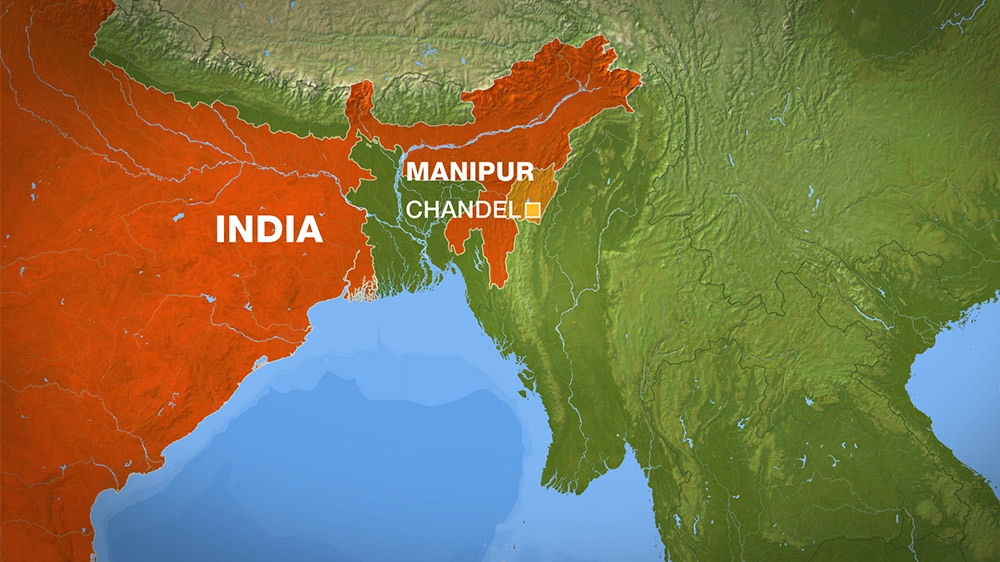 Map of India''s Manipur state