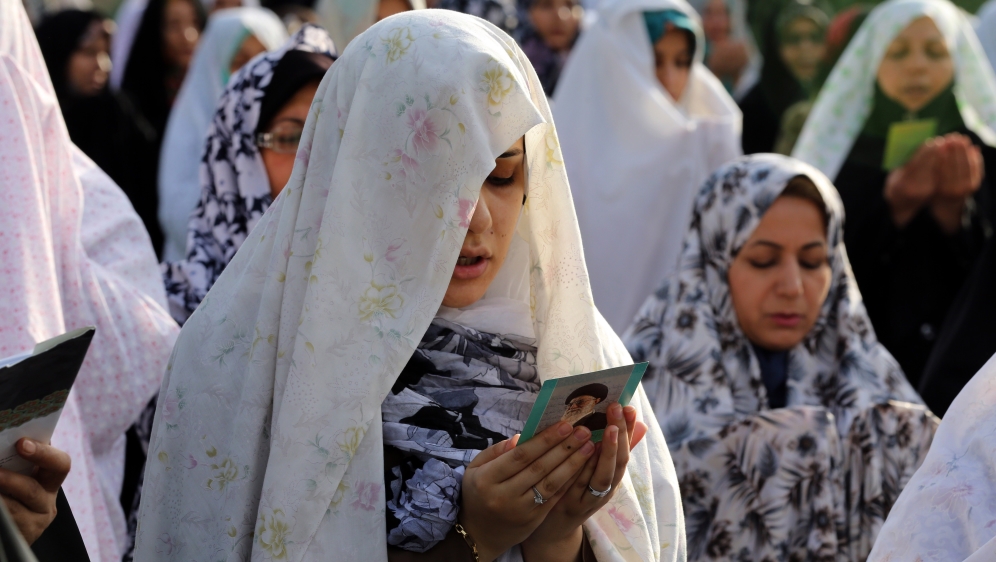 Worshippers gathered for Eid prayers in Tehran [AFP]