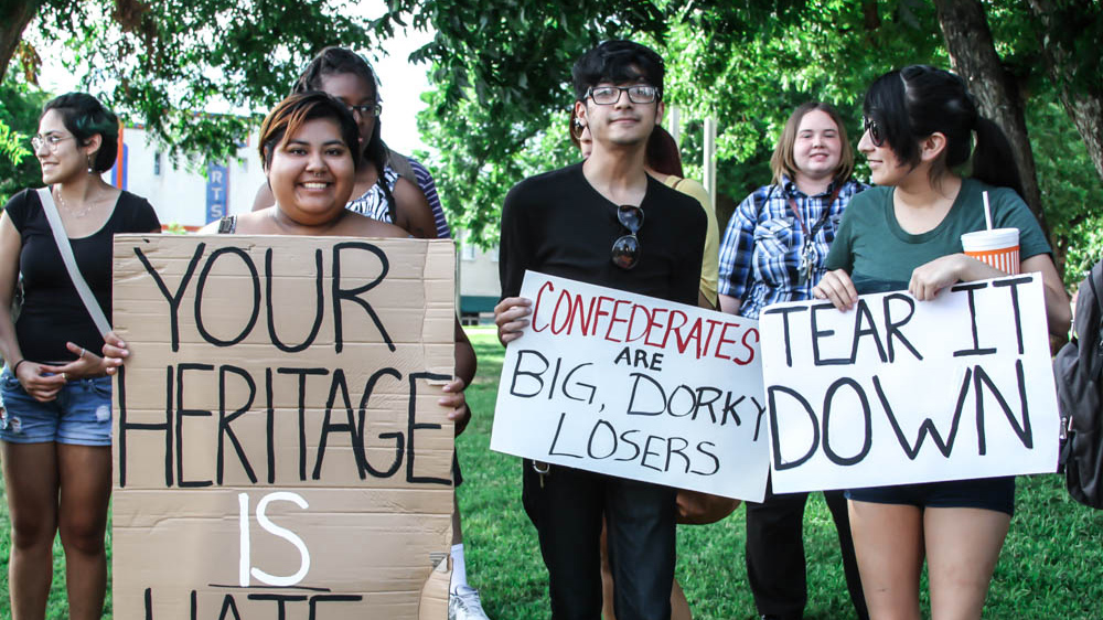 Activists challenged the notion of 'commemorating history' put forth by defenders of this monument and ones like it [  Shaghayegh Tajvidi  /Al Jazeera]