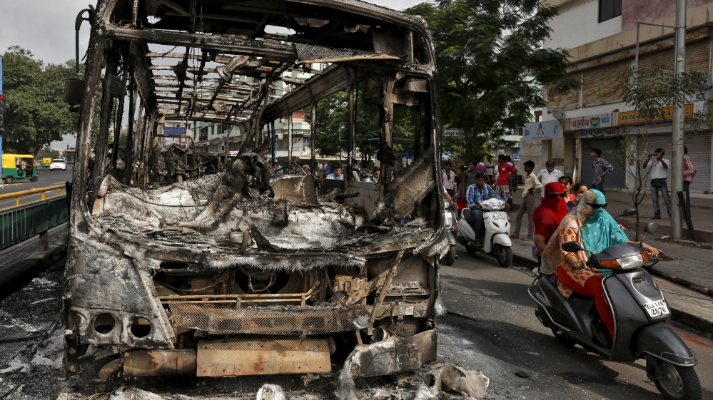 Modi has called for calm in the state that he ran for more than a decade before leading his nationalist Bharatiya Janata Party (BJP) to victory in last year's general election [Reuters]