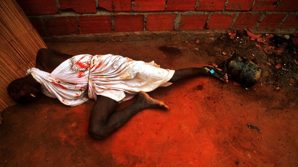 A former combatant in Angola's long-running civil war is chained to an engine block in a mental hospital in Luanda, Angola. He was one of scores chained to various car engine parts. They were all said to be former combatants who had become mentally unhinged because of what they had experienced during the conflict. I felt helpless and appalled photographing human beings chained up like wild animals. 1995 [Jack Picone] 