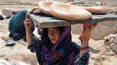 A young Afghan displaced from her home in Faryab province as the Afghan army carries out a full-scale military operation against militants [EPA]
