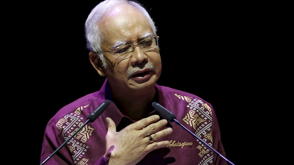 File photo of Malaysia''s Prime Minister Najib Razak addressing the nation in a National Day message in the capital city of Kuala Lumpur