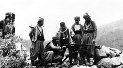 Archive photo of Peshmergas guarding the headquarters of Jalal Talabani in the mountains of Iraq [Getty]