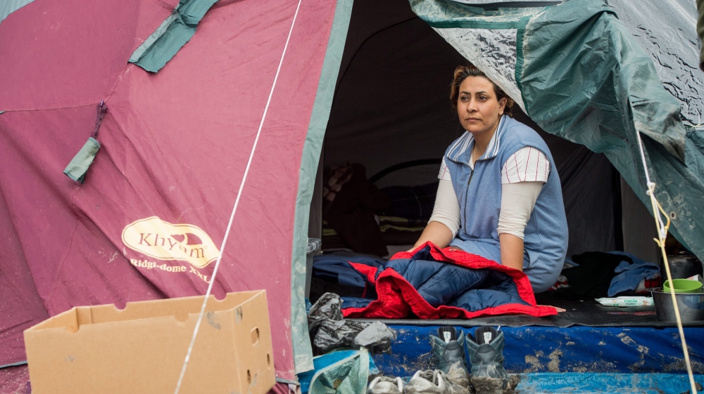 Migrants camp in Grande-Synthe