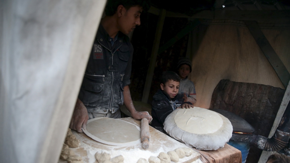 'A bag of bread costs 600 Syrian pounds [more than $3] and the average family needs at least one a day' [Reuters]