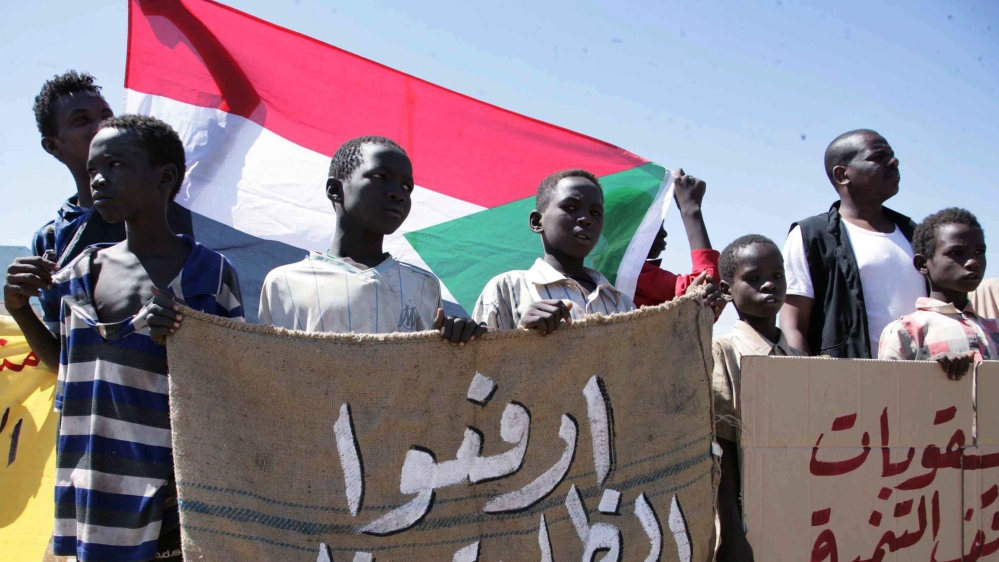 Sudanese protest longstanding US sanctions on country