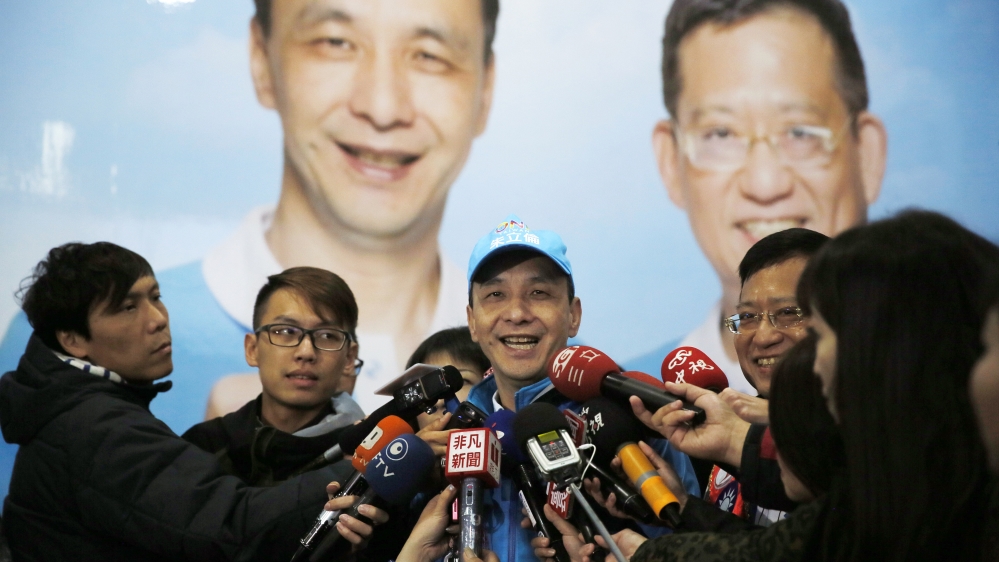 Eric Chu, the ruling KMT's presidential candidate, wants to forge a win-win situation with China that allows mutual respect and peaceful negotiations [Wally Santana/AP]