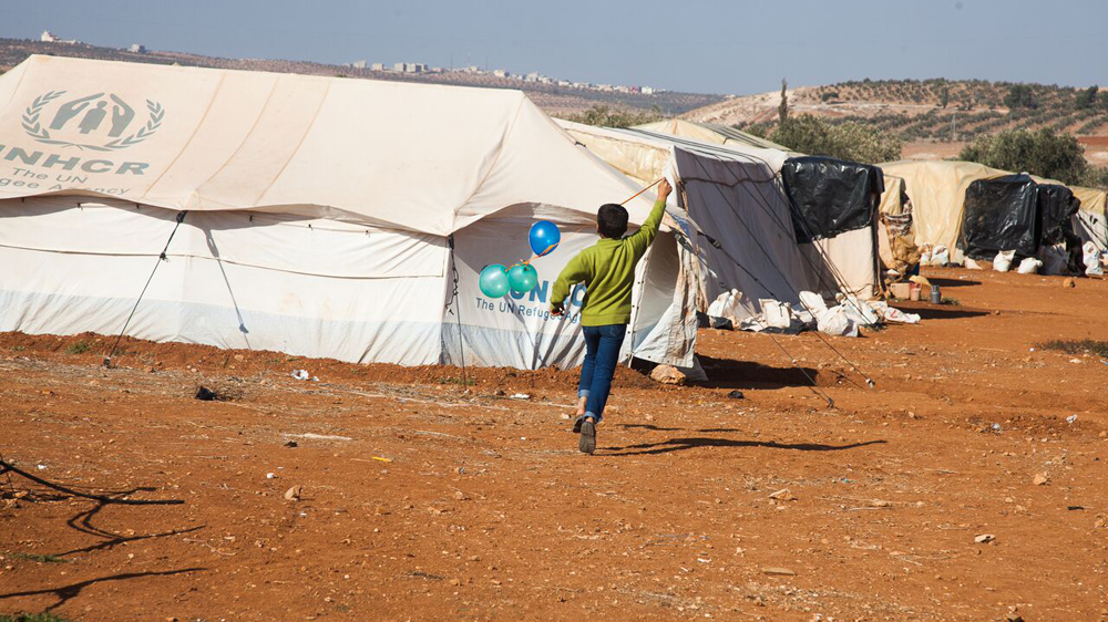 Refugees inside informal tent camps in Jordan