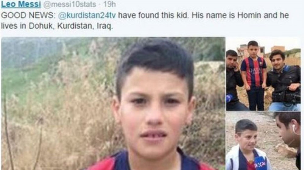 Tweet posted by Lionel Messi's largest Twitter fan page before finding Ahmadi.