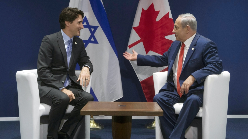 Israel''s Prime Minister Benjamin Netanyahu speaks with Canada''s Prime Minister Justin Trudeau [AP]