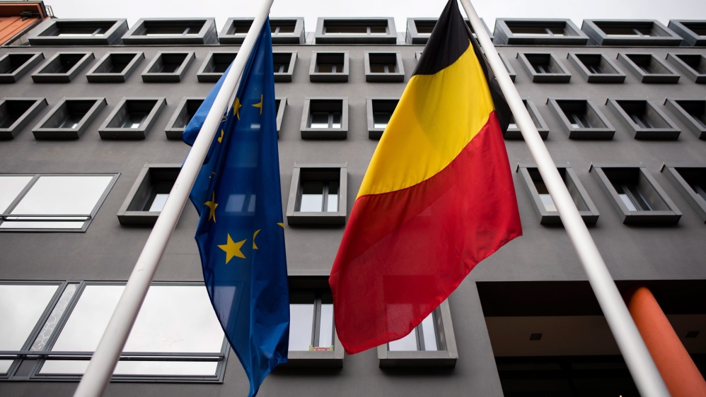 Flowers outside Belgian embassy