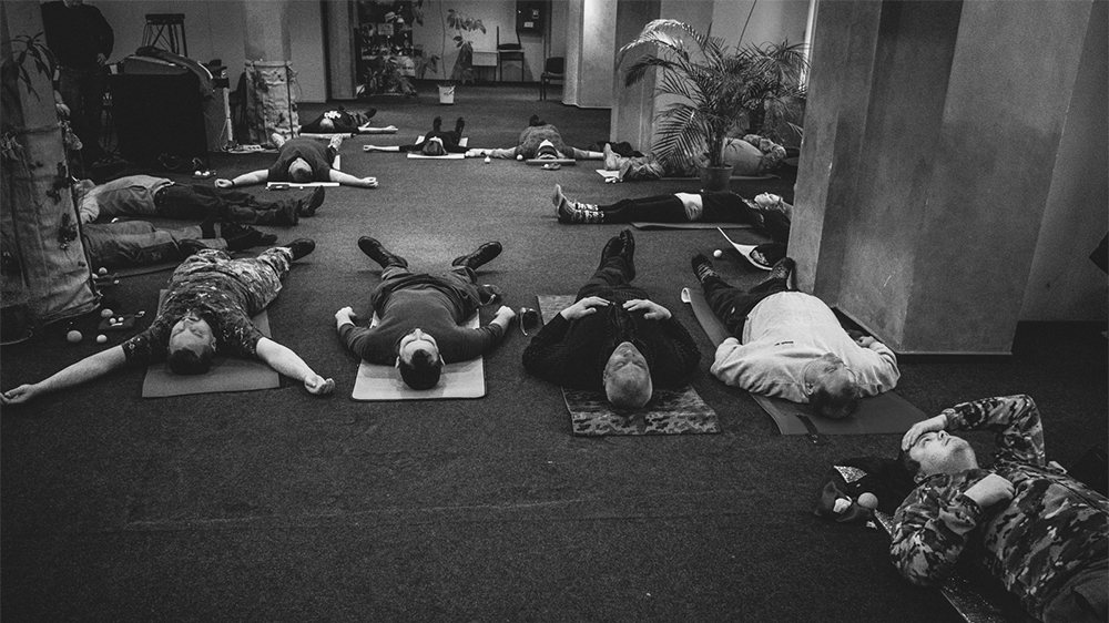 During training, participants are taught methods to combat military-induced psychological shock and PTSD [Ioana Moldovan/Al Jazeera]