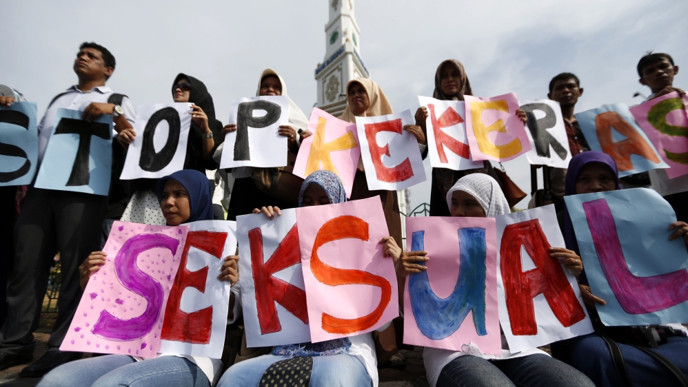 Demonstration against sex harassment and violence in Banda Aceh