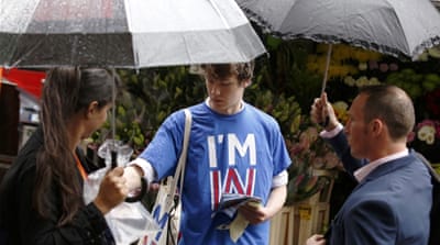 Student George Smith, a supporter of 