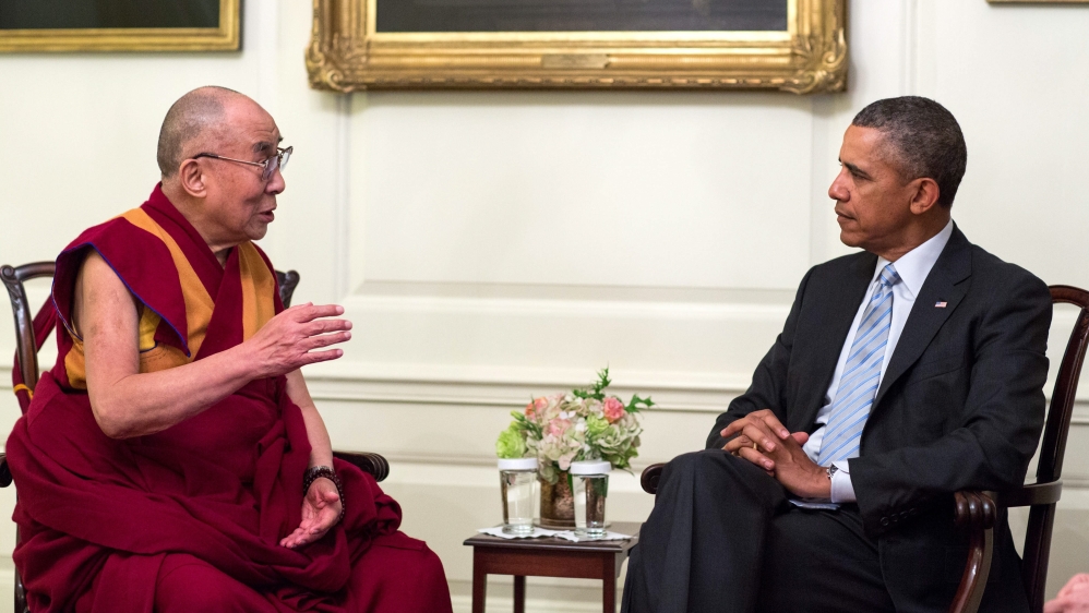 US President Obama meets with Dalai Lama